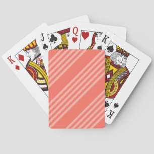 Living coral five stripes pattern playing cards