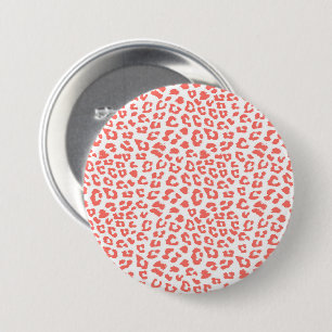 Living Coral Leopard Print 7.5 Cm Round Badge