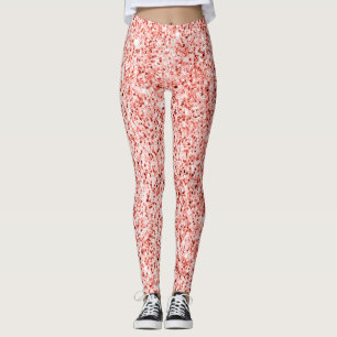 Living coral light glitter Sparkles Leggings