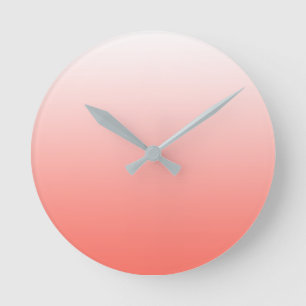 LIVING CORAL OMBRE WITH WHITE ROUND CLOCK