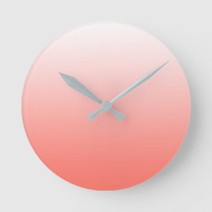 LIVING CORAL OMBRE WITH WHITE ROUND CLOCK