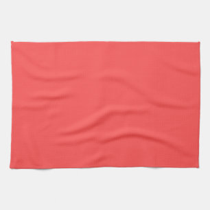 Living Coral Orange Personalised Salmon Pink Colou Tea Towel