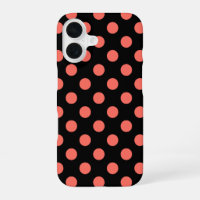 Living coral polka dots on black