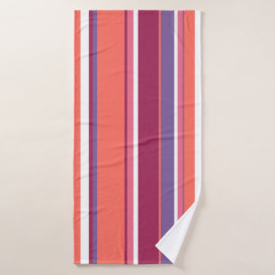 Living coral, red and violet bath towel