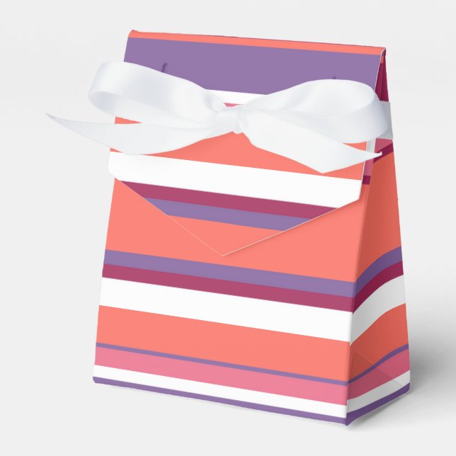Living coral, red and violet favour box (Front Side)