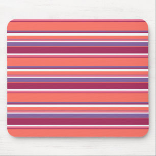 Living coral, red and violet stripes mouse mat
