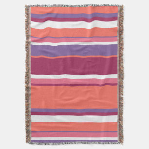 Living coral, red and violet throw blanket
