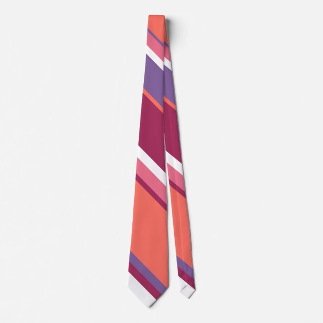 Living coral, red and violet tie (Front)