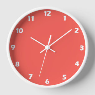 Living Coral Solid Colour Clock