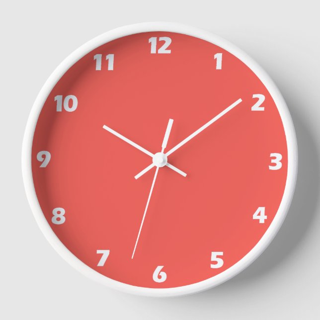 Living Coral Solid Colour  Clock (Front)