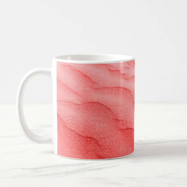 Living Coral. texture of beach sand background. Coffee Mug (Left)