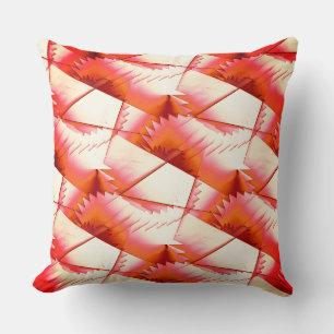 Living coral zigzag or digital saws, under the sun cushion