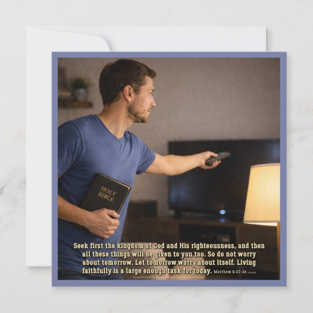 Living faithfully is enough card (Front)