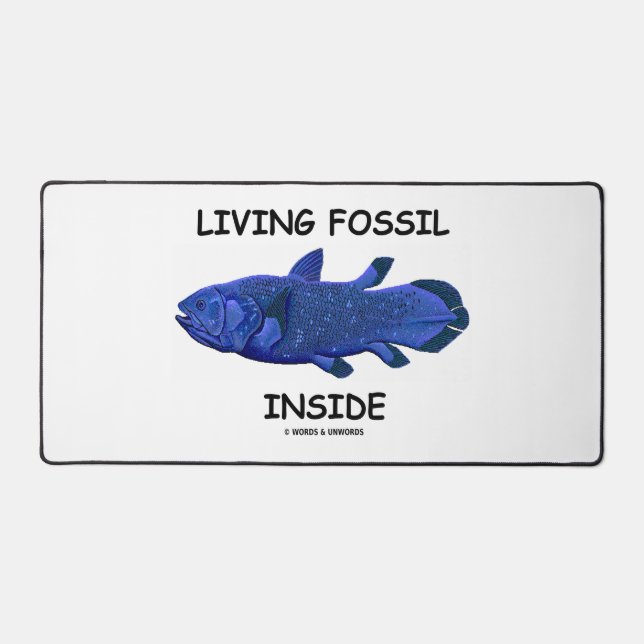 Living Fossil Inside (Coelacanth) Desk Mat (Front)