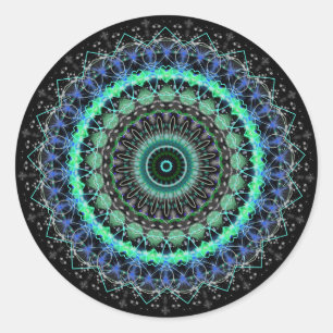Living Green Mandala kaleidoscope stickers
