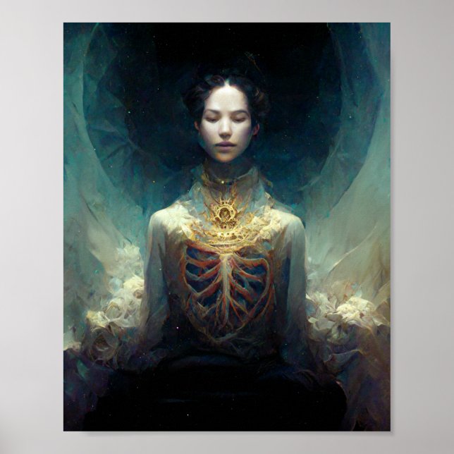 Living Husk Dark Fantasy Sci-Fi Art Poster (Front)