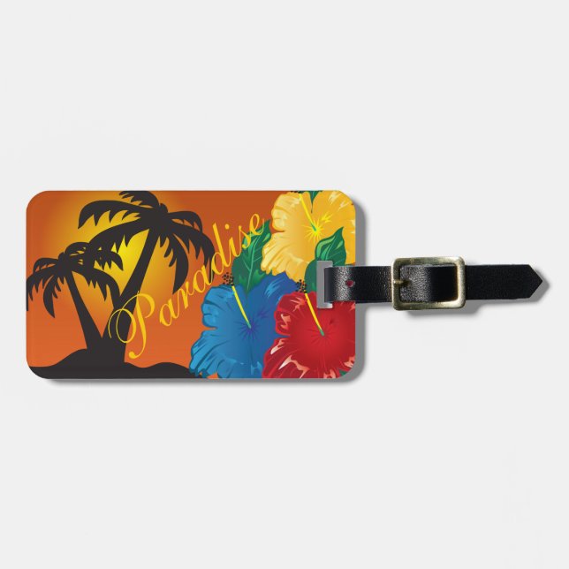 Living In a Tropical Paradise Luggage Tag (Front Horizontal)