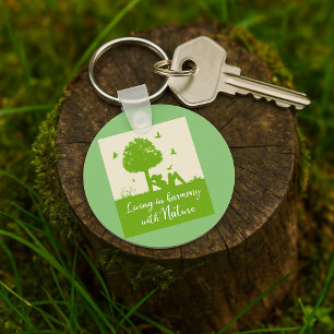 Living In Harmony In Nature Key Ring