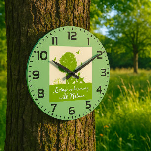Living In Harmony In Nature Large Clock