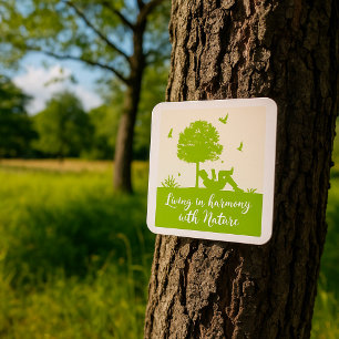 Living In Harmony In Nature Square Sticker