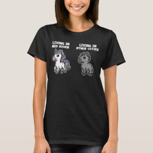 Living in Red River Unicorn  Rainbow Humor New Mex T-Shirt