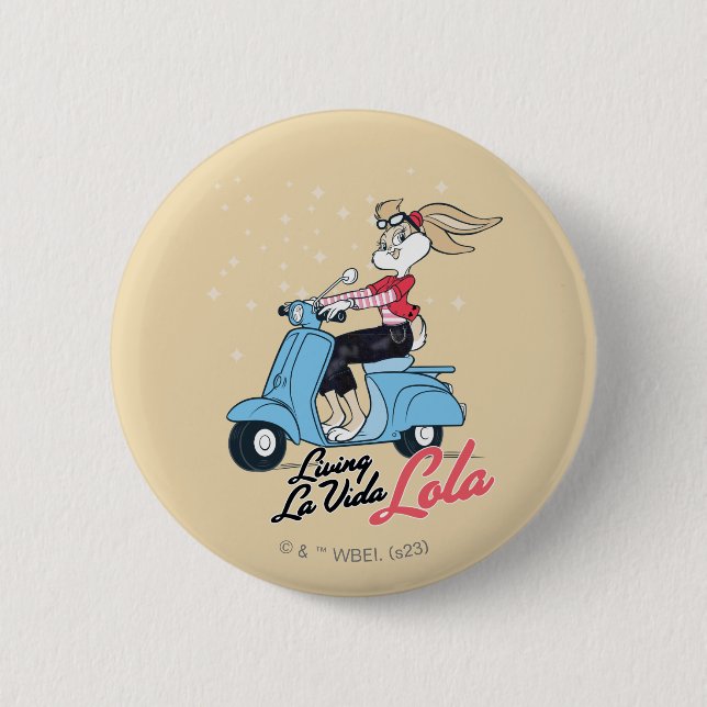 Living La Vida Lola Scooter Graphic 6 Cm Round Badge (Front)