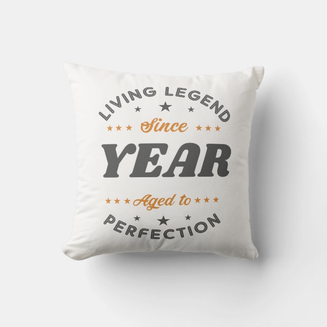 Living Legend Birthday Gift | Personalised Cushion (Front)