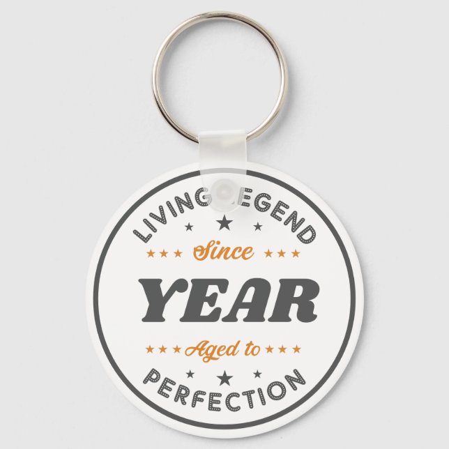 Living Legend Birthday Gift | Personalised Key Ring (Front)