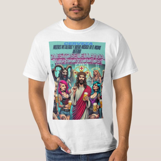 Living Like God: Christ and His Party of Beer T-Shirt (Front)