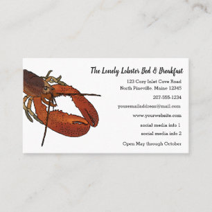 Living Lobster Illustration Restaurant, Inn, Shop Business Card