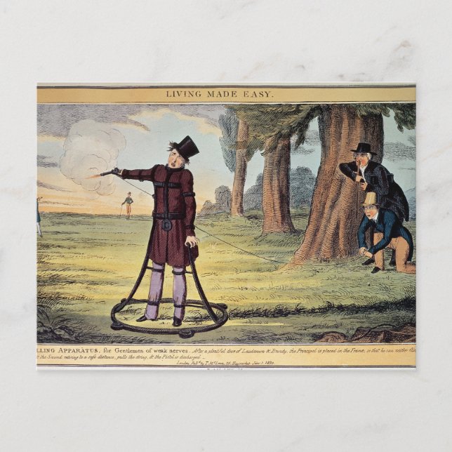 Living Made Easy; duelling apparatus Postcard (Front)