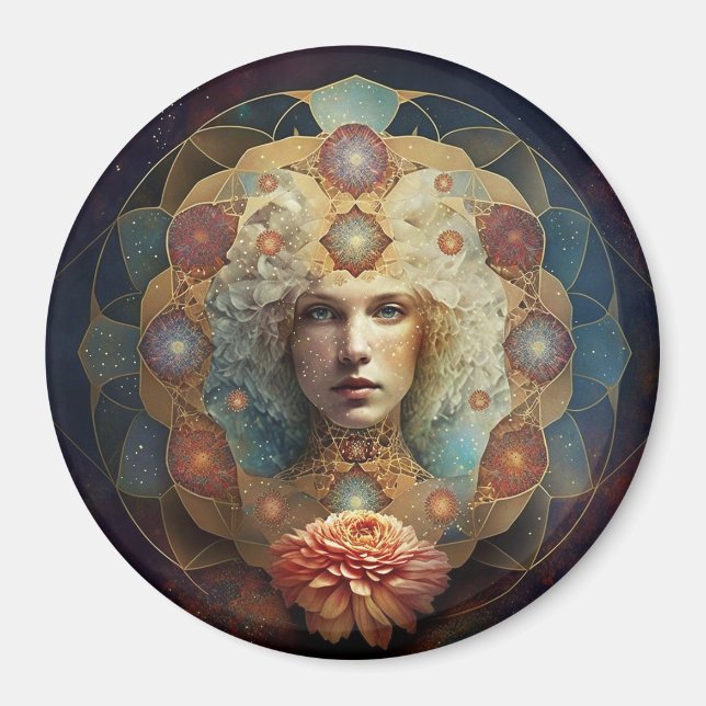 Living Mandala Visionary Art Magnet (Front)