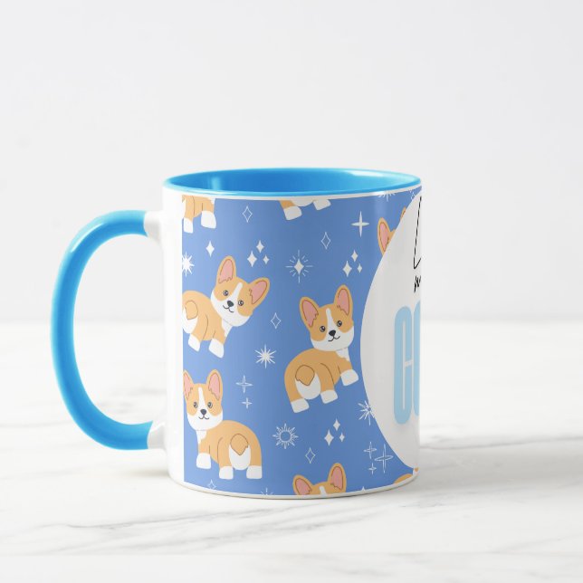 Living My Best Corgi Life Funny Cute Girly Mug (Left)