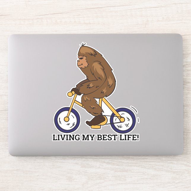 Living My Best Life Bigfoot on Bicycle (Computer)