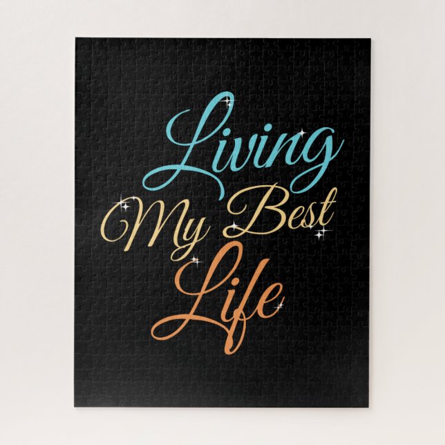 Living My Best Life - Positivity Quote Jigsaw Puzzle (Vertical)