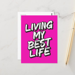 Living my best life postcard
