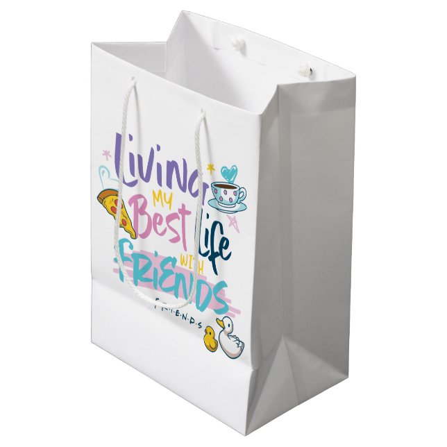 Living my Best Life with FRIENDS™ Medium Gift Bag (Front Angled)