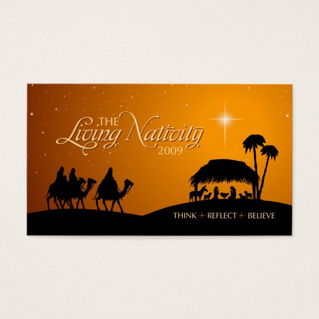 Living Nativity Christmas gift tag (Front)