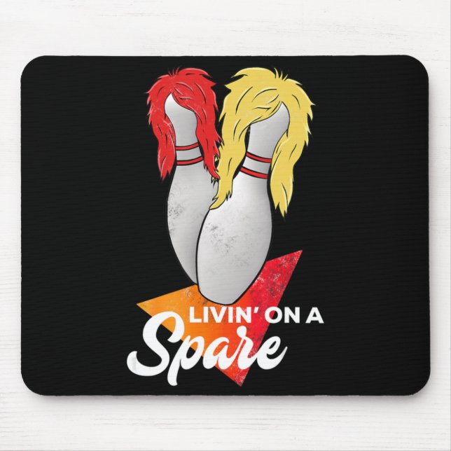 Living On A Spare Bowling League Team  Mouse Mat (Front)