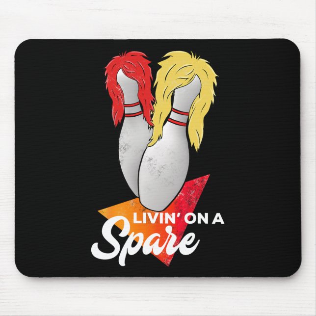 Living On A Spare Bowling League Team  Mouse Mat (Front)