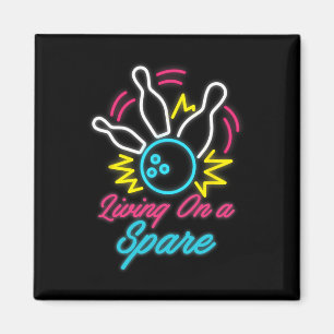 Living On A Spare Funny Bowling Pins Sports Hob Magnet