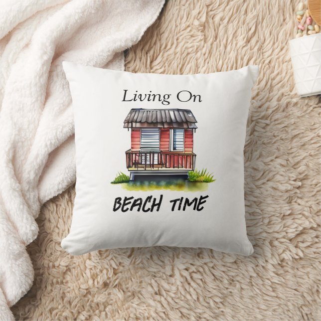 Living on Beach Time  Cushion (Blanket)
