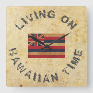 LIVING ON HAWAIIAN TIME LARGE CLOCK