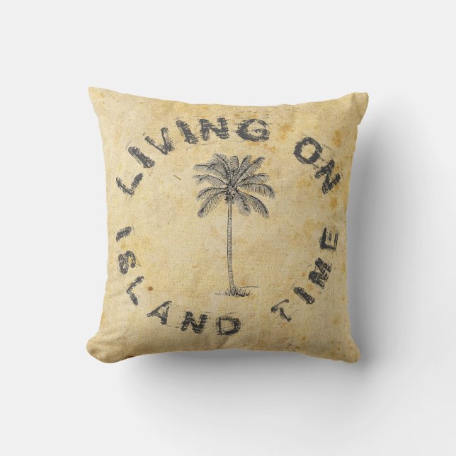 LIVING ON ISLAND TIME CUSHION (Front)