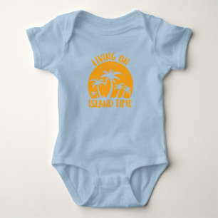 Living On Island Time Palm Trees And Sunset Baby Bodysuit