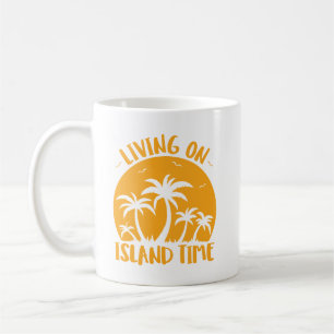 Living On Island Time Palm Trees And Sunset Coffee Mug