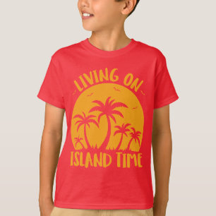 Living On Island Time Palm Trees And Sunset T-Shirt