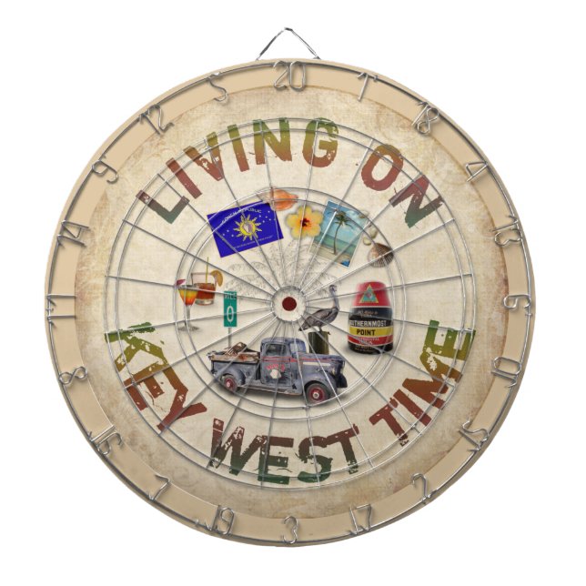 Living on Key West Time Dartboard (Front)