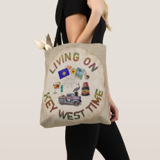 Living on Key West Time Tote Bag