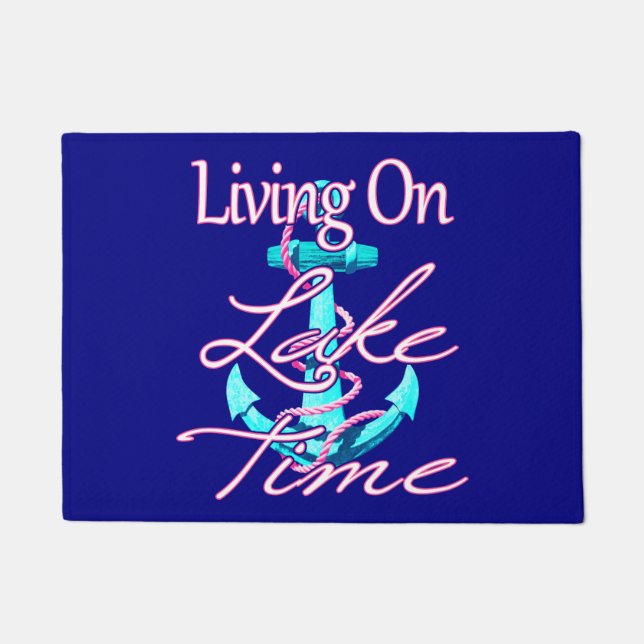 Living On Lake Time Doormat (Front)